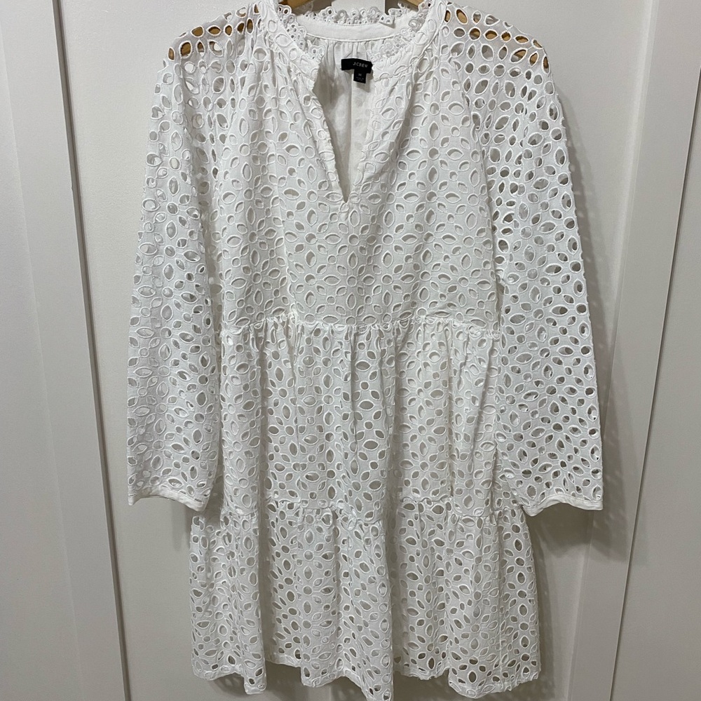 NWT Jcrew Long sleeved eyelet dress